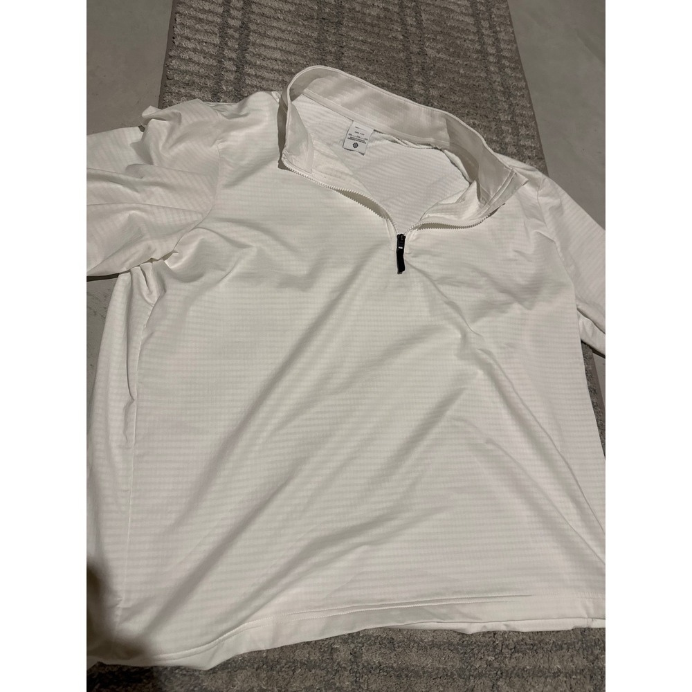 Nike Dri-FIT Mens 1/4 Zip Pullover White Textured Training Top FD5837-100 XXL